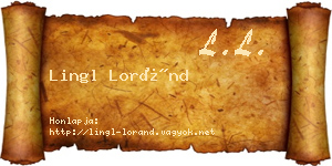 Lingl Loránd névjegykártya